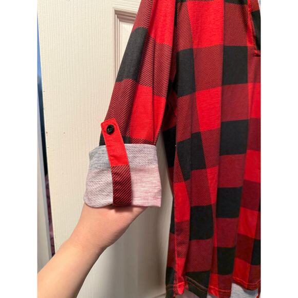 St. Jubileens Women 3/4 Sleeve Plaid Shirt Size L - Picture 4 of 5
